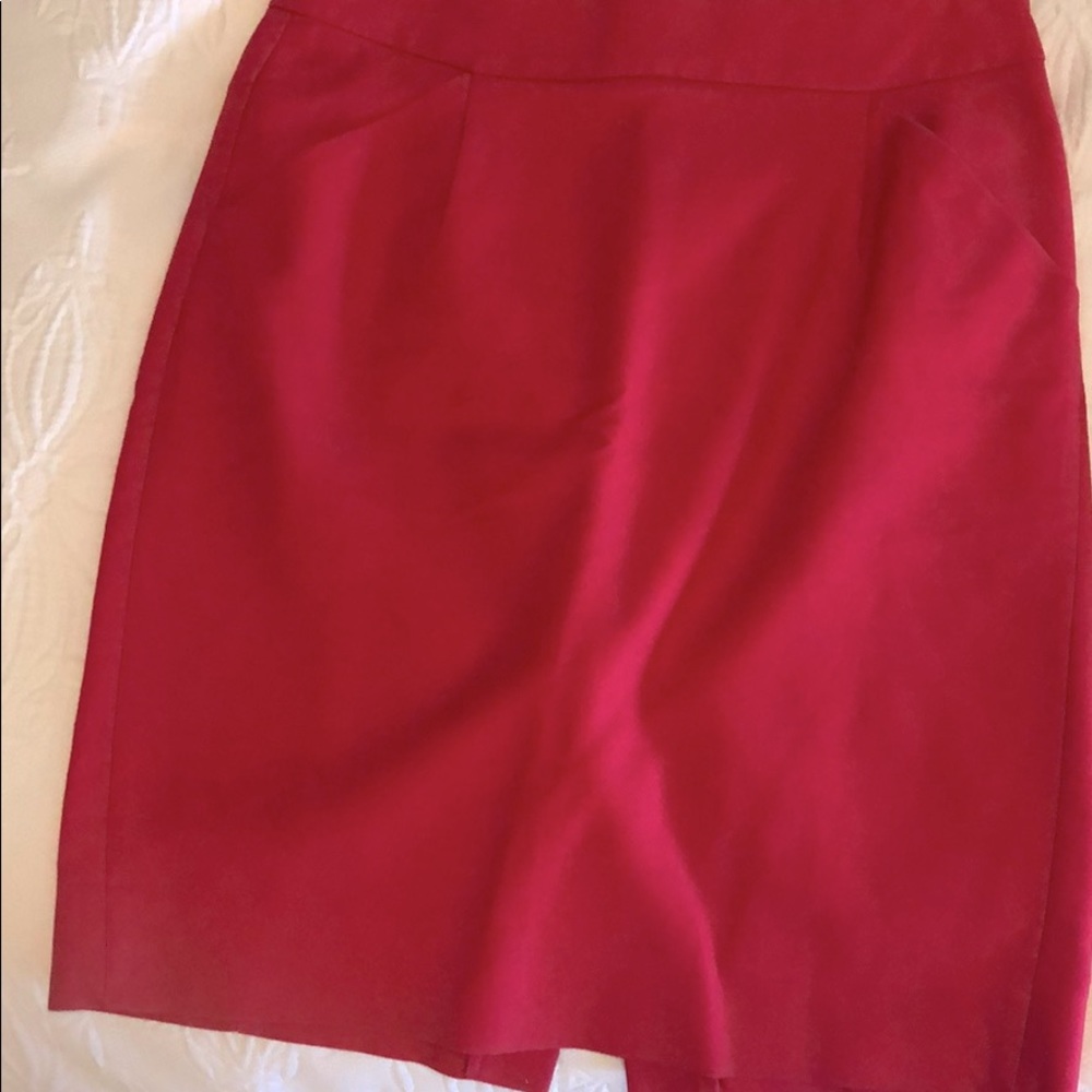 JCrew red pencil skirt